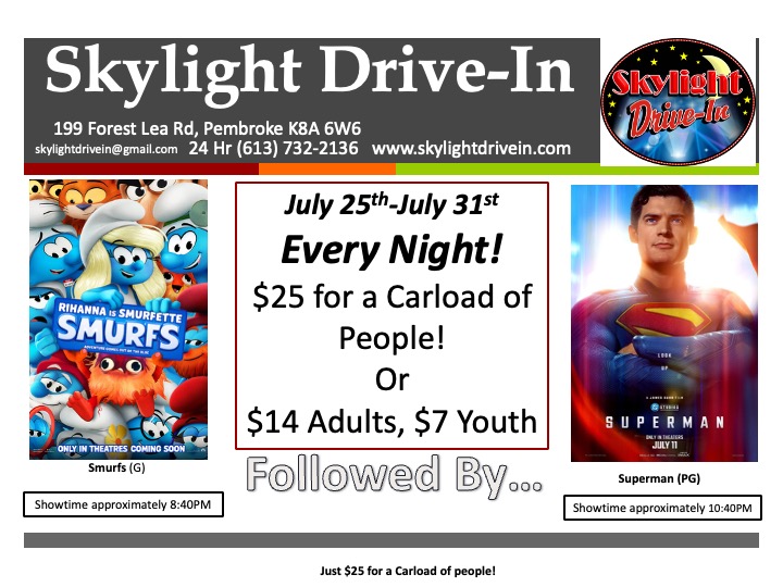 Skylight Drive-In! Smurfs Followed By...Superman