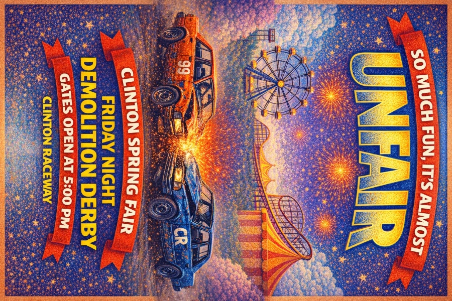 Clinton Spring Fair FRIDAY NIGHT DEMOLITION DERBY & MIDWAY