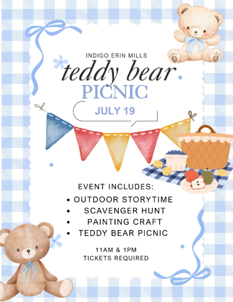 Indigo Erin Mills: Teddy Bear Picnic 1pm
