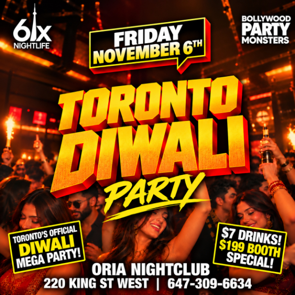 TORONTO DIWALI PARTY 2026 @ ORIA NIGHTCLUB - Biggest Bollywood Mega Party!