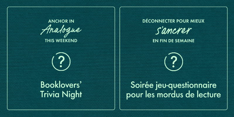 Indigo Presents: Booklovers' Trivia Night / Soirée jeu-questionnaire pour les mordus de lecture - Get your tickets now!